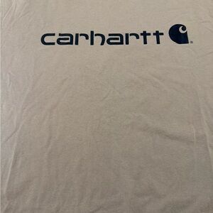 Carhartt Men's Short Sleeve Tee in light pink with Navy Logo